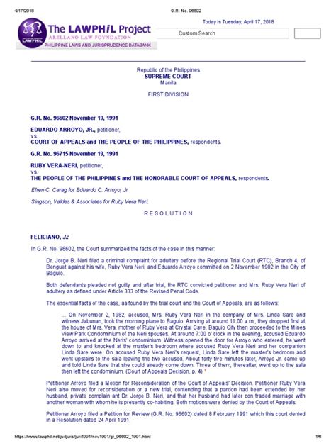 adultery case philippines|G.R. No. 96602 .